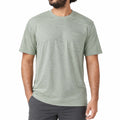 T-shirt uomo taglia L in tessuto fiammato verde salvia con taschino girocollo casual