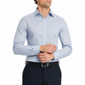 Camicia da uomo L azzurra in tessuto a trama fine - stile classico con colletto e maniche lunghe