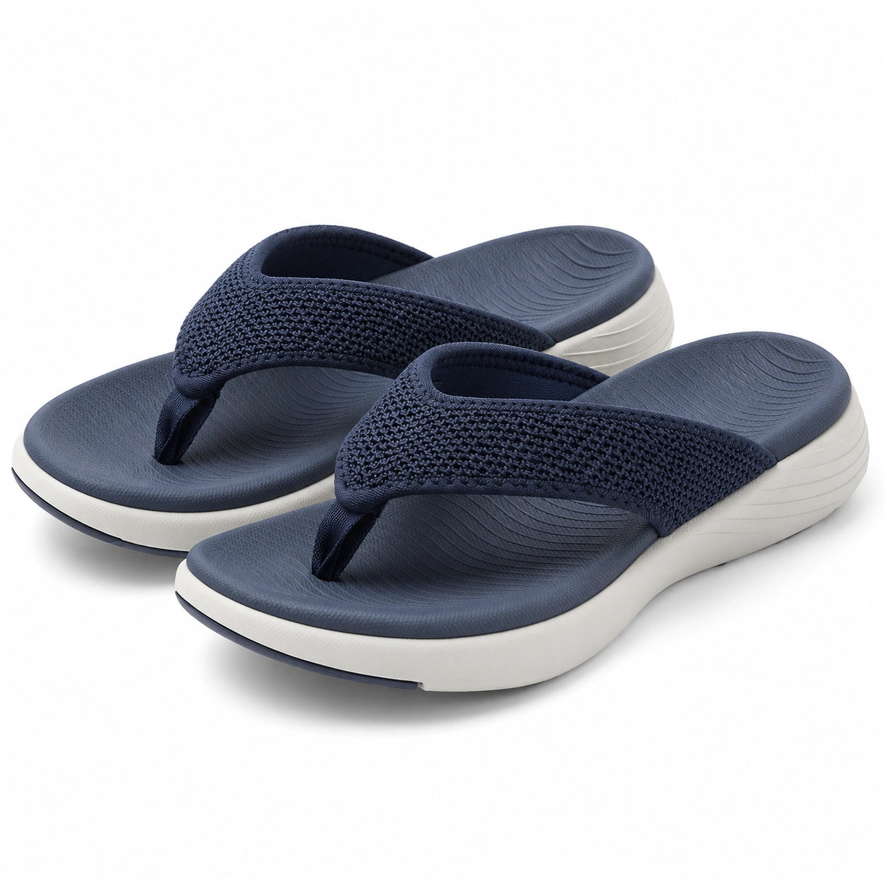 Infradito 42/43 blu navy in tessuto e materiale sintetico - suola ammortizzata per uso quotidiano