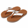 Infradito donna taglia 38/39 in materiale sintetico bianco e marrone con suola sagomata estiva