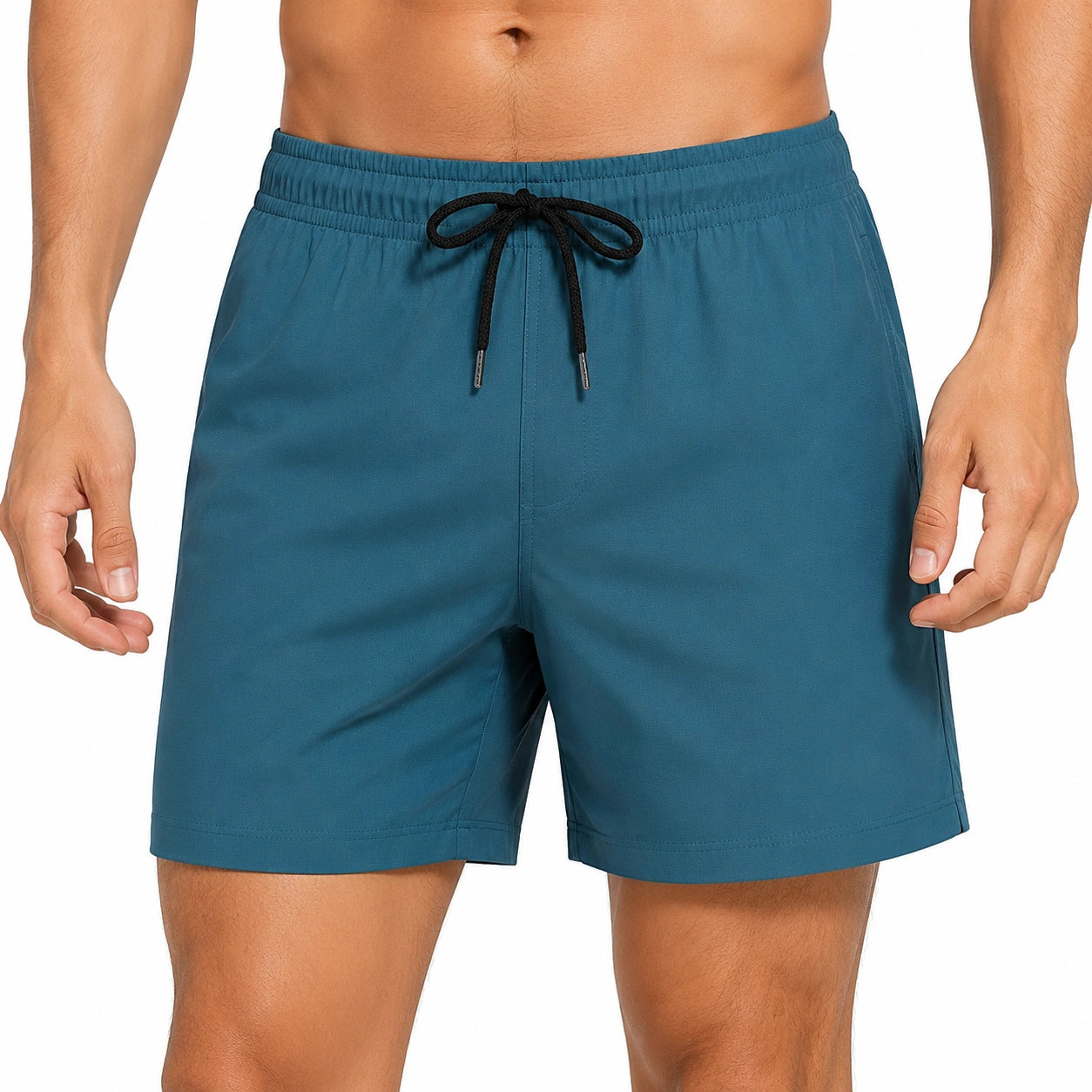 Costume da bagno uomo L in tessuto sintetico blu petrolio con coulisse