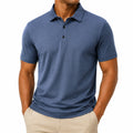 Polo uomo M in tessuto blu a maniche corte stile casual
